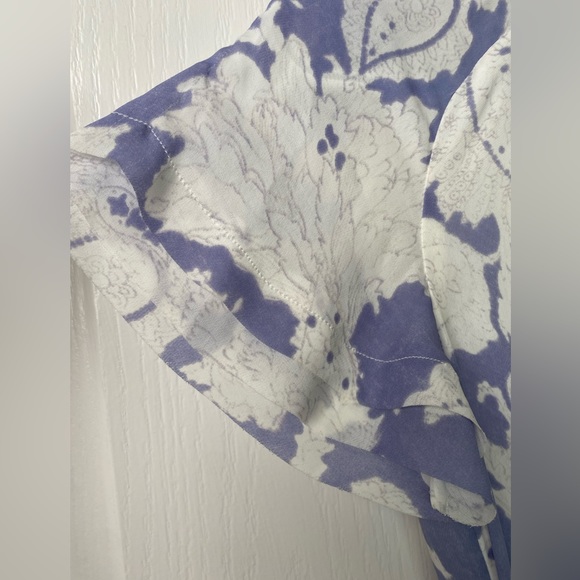 Banana Republic NWT Blue Lavender Flutter Sleeve Mini Dress size XSP - Picture 6 of 10